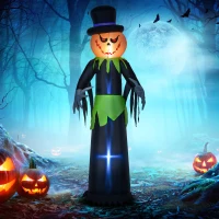 Outsunny 8ft Light-Up Pumpkin Man Halloween Decoration(m-10)