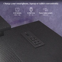 Homcom Birou Gaming in Forma de L – Cu LED, Rafturi & Col Reversibil(m-5)