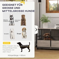 PawHut Hundebox, robust & stilvoll, 100x60x68cm, Walnussholz-Finish & Schwarz(m-5)