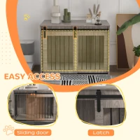 PawHut 98cm Dog Crate Furniture with Removable Cushion for Large Dogs - Brown(m-6)