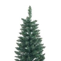 HOMCOM Árvore de Natal Tipo Lápis 210 cm com Base Dobrável e 687 Ramos para  Escritório Verde(m-8)