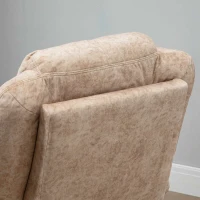 HOMCOM Fotoliu cu Înclinare Manuală Tapițat din Catifea Căptușită cu Suport Retractabil pentru Picioare și Buzunare Laterale, 88x91x108 cm, Bej(m-9)