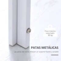 HOMCOM Mesa Sala de Jantar de Cristal Mesa Retangular para 4-6 pessoas com Pés de Metal Multifuncional para Cozinha 120x60x75cm Branco(m-5)