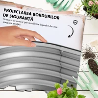 Outsunny Jardinieră de Grădină Înălțat cu 2 Niveluri, Jardinieră Galvanizată cu Margine de Siguranță, 120x90x30 cm, Argintiu(m-7)