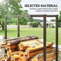 Outsunny 40-65/100-150cm Adjustable Metal Firewood Log Holder(m-5)