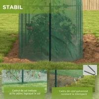 Outsunny Cort De Protectie A Plantelor, Cu Usa Cu Fermoar Si Tarusi De Pamant, Pentru Gradina, Curte, Gazon, Verde(m-6)
