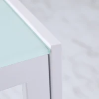HOMCOM Mesa Sala de Jantar de Cristal Mesa Retangular para 4-6 pessoas com Pés de Metal Multifuncional para Cozinha 120x60x75cm Branco(m-9)