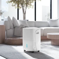 HOMCOM 30L/Day Dehumidifier with Auto-Clean Filter, Continuous Drainage, 4L Water Tank, 24H Timer, Digital Humidity Display, Dehumidifier for Home Damp, Bedroom, Condensation, Mould, Laundry Drying(m-8)