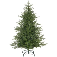 HOMCOM Kerstboom 150 cm, realistisch uiterlijk, snel op te zetten, inclusief standaard, brandveilig kunststof(m-10)