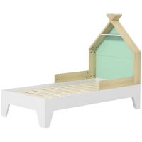 AIYAPLAY Pat pentru Copii cu Balustrade Anti-Cădere, Pătuț pentru Copii în Formă de Căsuță, 144x74x110 cm, Verde(m-10)