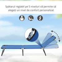 Outsunny Sezlong de Gradina cu Spatar Reglabil in 5 Pozitii, Sezl(m-4)