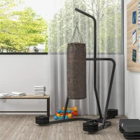 SPORTNOW Suporte Saco de Boxe com Estrutura de Aço Carga 60 kg para Bolas de Velocidade Treino em Ginásio Casa 160x115x208 cm Preto(m-7)