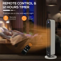 HOMCOM 2kW PTC Ceramic Tower Heater, 10-35°C Temperature Range(m-8)
