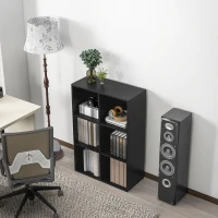 HOMCOM Six-Cube Bookcase - Black Wood Effect(m-9)