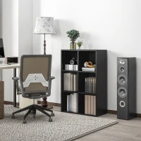 HOMCOM Six-Cube Bookcase - Black Wood Effect(m-10)
