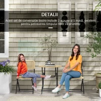Outsunny Set de Bistro de Exterior din 3 Piese, Galben(m-4)