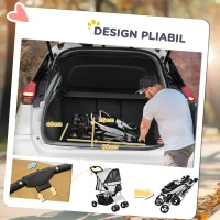 PawHut Carucior pentru Caini Talie Mini 75x46x94cm Rosu |Aosom RO(m-5)