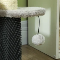 PawHut 2-in-1 Cat Tree, Pet Stairs w/ Scratching Post, Toy Balls, for Bed, Sofa, Couch, Light Grey(m-8)