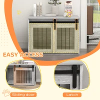 PawHut 80cm Dog Crate Furniture with Removable Cushion for Large Dogs- Grey(m-6)