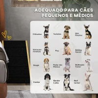 PawHut Rampa para Animais de Estimação de Madeira com Altura Ajustável em 4 Níveis para Cães Pequenos e Médios 83,5x35x47,5 cm Natural(m-4)