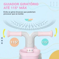 AIYAPLAY Bicicleta sem Pedais para Crianças de 12-36 Meses Bicicleta de Equilíbrio com Assento Ajustável 56x27x39 cm Rosa(m-4)