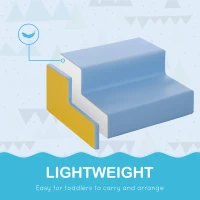 HOMCOM 2 Piece Soft Play Set for Toddler Climb and Crawl, for 12-36 Months, Grey(m-6)