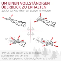 HOMCOM Kerstboom 180 cm, met Kunstmatige Sneeuw, Vlamvertragend, Snel Op- en Afbouw, Metalen Basis(m-7)