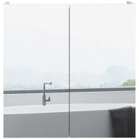 kleankin Bathroom Mirror Cabinet, Wall Mounted Bathroom Storage Cupboard with Adjustable Shelf, 60W x 15D x 60Hcm, High Gloss White(m-1)