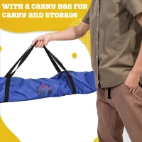 HOMCOM Set of 2 Football Goal Net 6 x 3 ft Foldable Outdoor Sport Training Teens Adults Football with Carrying Bag Blue(m-5)