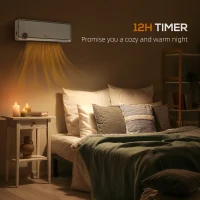 HOMCOM Wall Downflow Heater 2 Heat and Fan 1000W/2000W, Electric Space Heater with Timer Remote Oscillating, for Bedroom Home Office, Grey(m-4)