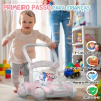 AIYAPLAY Andador para Bebés com Altura Ajustável Música Rodas Antiderrapantes Luzes Guiador Desmontável 43,4x40,6x43 cm Rosa(m-4)