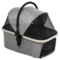 PawHut Hundebuggy Hundewagen bis 10 kg Klappbar Tragtasche Bodenkorb 83 cm x 58 cm x 102 cm, Hellgrau(m-14)