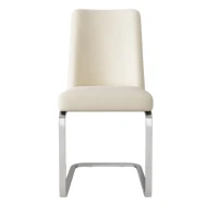 Set di 2 Sedie Imbottite in tessuto effetto velluto per Sala da Pranzo con Design Diamante sul Retro e Gambe di Supporto in Metallo, Beige(m-6)