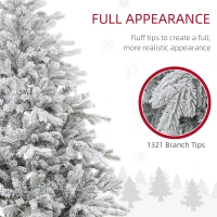 HOMCOM 6ft Bushy Snow-Flocked Artificial Christmas Tree, with LED Lights(m-6)