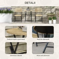 Outsunny Set de Bistro de Exterior din 3 Piese, Galben(m-5)