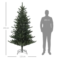 HOMCOM Árvore de Natal Artificial 210 cm com 793 Ramo e Suporte de Aço Árvore de Natal para Sala de Estar Interior Verde(m-3)