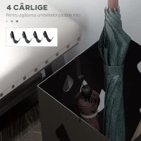 HOMCOM Suport pentru hol din Otel pentru Umbrele Negru(m-6)