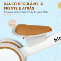 AIYAPLAY Bicicleta sem Pedais para Crianças de 12-36 Meses Bicicleta de Equilíbrio com Assento Ajustável 56x27x39 cm Marrom(m-5)