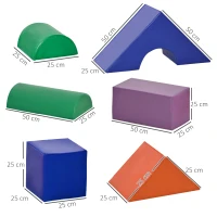 HOMCOM 11-Piece Soft Play Set Kids Foam Blocks, Toys for Climb and Crawl, Multicoloured(m-3)
