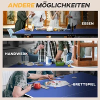 SPORTNOW Opvouwbare Tafeltennistafel, 8 Wielen, Poedergecoat Staalframe, MDF, 274 x 152,5 x 76 cm, Blauw(m-7)