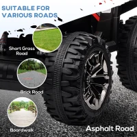 HOMCOM 12V Quad Bike ATV with LED Lights, Music, Backrest, Forward, Backward, Red(m-8)