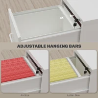 HOMCOM Two-Drawer Modern Steel Filing Cabinet - White(m-4)