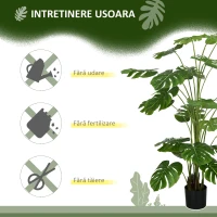 HOMCOM Monstera Deliciosa Artificiala cu Ghiveci 180cm(m-6)