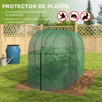 Outsunny Cort De Protectie A Plantelor, Cu Usa Cu Fermoar Si Tarusi De Pamant, Pentru Gradina, Curte, Gazon, Verde(m-4)