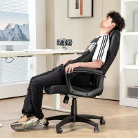 HOMCOM Faux Leather Office Chair - Black(m-7)