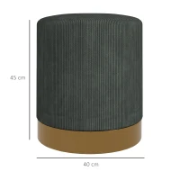 HOMCOM Soft Padded Corduroy Footstool - Dark Green(m-3)