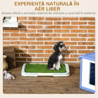 Pawhut Toaleta Portabila pentru Caini – Cu Iarba Artificiala & Tava(m-4)