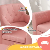 AIYAPLAY 2PCs Kids Sofa Set with Footrest, for Playroom, Bedroom, Pink(m-6)