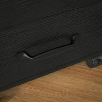 HOMCOM 3 Drawer File Cabinet, Mobile Filing Cabinet on Wheels for Home Office, Study, Black(m-8)