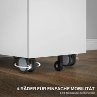 HOMCOM Archiefcontainer met Dubbelslot, Hangmappen, gepoedercoat Staal, 30x50x53,5 cm, Wit(m-6)